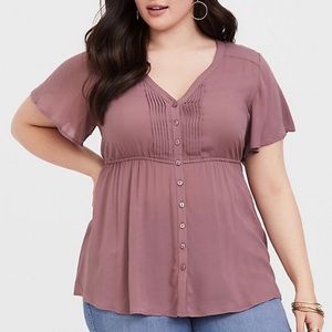 Dusty Rose Dobby Pintuck Blouse